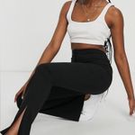 Topshop NWT Black Highwaisted Bengaline Flared Pant With Side Splits Size 12 Photo 2