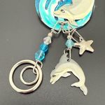 Rare LUNCH At The RITZ Blue Dolphin Dance Dangle Whimsical Earrings 17g. Photo 6