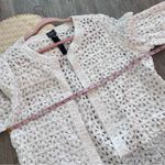 Chico’s travelers white & silver textured topper cardigan‎ Size L Photo 4