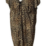 Belle Nuit Leopard Print Cover Up Dress Sheer Lightweight Plus Size 3X Brown Photo 0