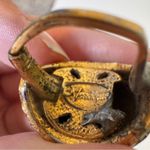 Vintage 1960s Vendome Adjustable Gold Nugget Style Ring w Rhinestones Photo 11