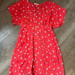 Peach Love California orange floral mini dress lined Women’s Size Small Photo 0