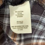 Free People  Plaid Boho Tunic Top Tiered Peplum Hem Longline Small Brown Shirt Photo 3