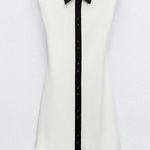 ZARA NWT white & black contrast mini button front contrasting dress Photo 2