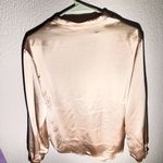 Nicole Miller Peach Satin Blouse – Long Sleeve Dressy Top Size Small Size M Photo 1