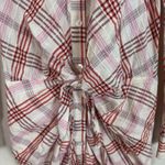 Veronica Beard  Della Plaid Ruched Dress‎ White Pink Tie Front Shirt Dress Size 4 Photo 12