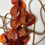 Vintage Faux Tortoise Shell Amber Lucite Brown Suede Leather Fringe Belt Hippie Photo 1