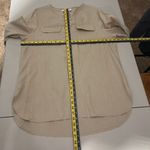 Jones New York  Top Womens Large Beige 100% Linen 3/4 Tab Sleeve 1/4 Zip Resort L Photo 1