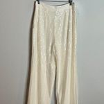 House of Harlow  1960 ivory white sequin lined wide leg pants Photo 4