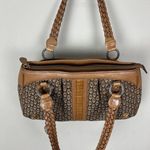 Brighton  Shoulder Bag Signature‎ Canvas Leather Braided Straps Brown Heart B's Photo 6