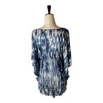 Velvet By Graham & Spencer Shirt Women Small Blue Ikat Batwing Sleeve Blouse Photo 1