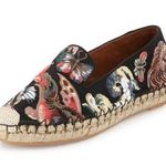 Valentino Garavani Butterfly-Embroidered Fabric Espadrilles in Black/Multi EU 36 Photo 0