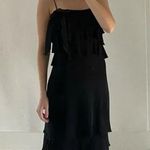 ABS Allen Schwartz Vintage Y2K Tiered Overlay Bow Accent Dress Size P Black Photo 1