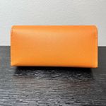 Tory Burch 🆕 NWOT  Sunglasses Case Orange with Gold Emblem Logo Leather Like Photo 4