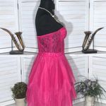 Forever 21  Lace Tulle Bustier Mini Dress Hot Pink Large Photo 3