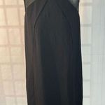 Tahari black faux leather trim sleeveless shift dress size 10 Photo 0