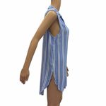 Staccato  Blue Striped Sleeveless Button Up Tunic Top Blouse Womens Large Photo 5