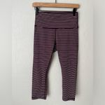Lululemon high rise wunder under cropped leggings maroon striped RARE Luxtreme Photo 4