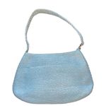 Talbots | Blue and Silver Woven Fabric Metallic Shoulder Bag Photo 0