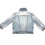 Forever 21  MEDIUM Slight Distress Light Wash Four Pocket Button Up Jean Jacket Photo 10