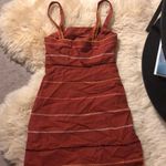 Forever 21 Burnt Orange Stripped Embroidered Dress Photo 2