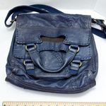 Lucky Brand Leather Abbey Road Crossbody Foldover Convertible Messenger Ink Blue Photo 6