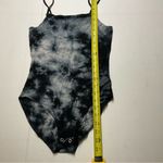 American Eagle  Bodysuit Soft Sexy T Black White Tie Dye Snap Closure Sz S Photo 2