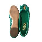 Salvatore Ferragamo  Varina Lace Bow Green Ballet Flats Size 6.5 Photo 7