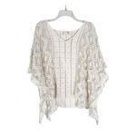 Free People Boho Sunshine Crochet Kaftan One Size Cream Photo 5