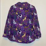 Printfresh  Must Love Dogs Long Sleeve Button Down PJ Pajama Top Purple Sz Medium Photo 7