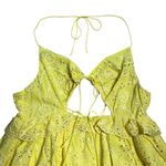 For Love & Lemons  Yellow Eyelet Natalia Mini Dress Womens XL Photo 2