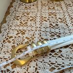 Liz Claiborne Vintage Large Fullgrain Leather Semi Aniline Ivory Gold Belt Photo 4