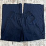 Ellen Tracy Navy Blue Linen Blend High Waist Wide Leg Pull On Pants Size XS Photo 0