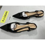 Womans NWOT C Paravano Slipon Slides Flat Black 9/9.5 Slingback Pointed Toe Photo 2