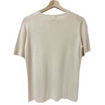 Ann Taylor Shirt Women Medium Cream Beige Silk Sweater Tee Capsule Quiet Luxury Photo 1
