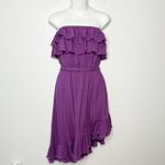 Haute Hippie  Silk Dress Womens Size Small Purple Ruffle Feminine Spring Party Photo 1