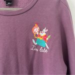 Her Universe Disney Alice In Wonderland I’m Late Purple Floral Crewneck Sweater Photo 2