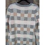 Love Scarlett Sweater Dress Woman's Large Checkered Pink Gray Brown Cozy Winter Photo 6
