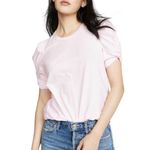ALC Frank A.L.C. Women's Light Pink Cotton Puff Short Sleeve Top Small Photo 0