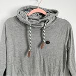 Naketano Heathered Gray Green Cowl Neck Hoodie Top sz Medium Photo 1