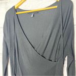White House | Black Market WHBM Black Wool Cashmere Blend Wrap Surplice Draped Sweater Tunic Top Size XS Photo 1