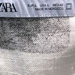 ZARA  Black/White Abstract Print Short Sleeve Shirt L Photo 2