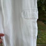 Nicole Miller  Women's White 100% Linen Cargo Joggers Size XL Photo 3
