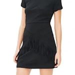 Sandro Paris Ralene Wool Black Fringe Mini Dress size 1 US Small Photo 1
