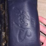 Original by Sharif 1827 blue leather & gold snake print handbag Photo 9