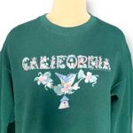 Vintage 90s California Hummingbird Floral Hunter Green Crewneck Sweatshirt XL Photo 1