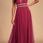 Lulus Long Burgundy Formal Gown Photo 0