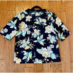 Ann Taylor navy floral short sleeve blouse sml Photo 6