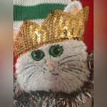 33 Degrees Ugly Christmas Sweater Tinsel Accents Cat Red Size L Photo 4