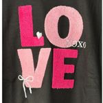 Jess Lea Love Chenille XOXO Sweatshirt Pink Valentine's‎ Women Size Large New Black Photo 3